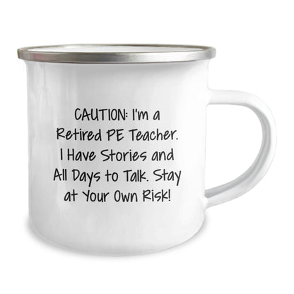 Funny PE Teacher Gifts for Christmas - 'I'm A Retired PE Teacher' Camping Mug, Unique Gifts from Friends and Family - Image 2