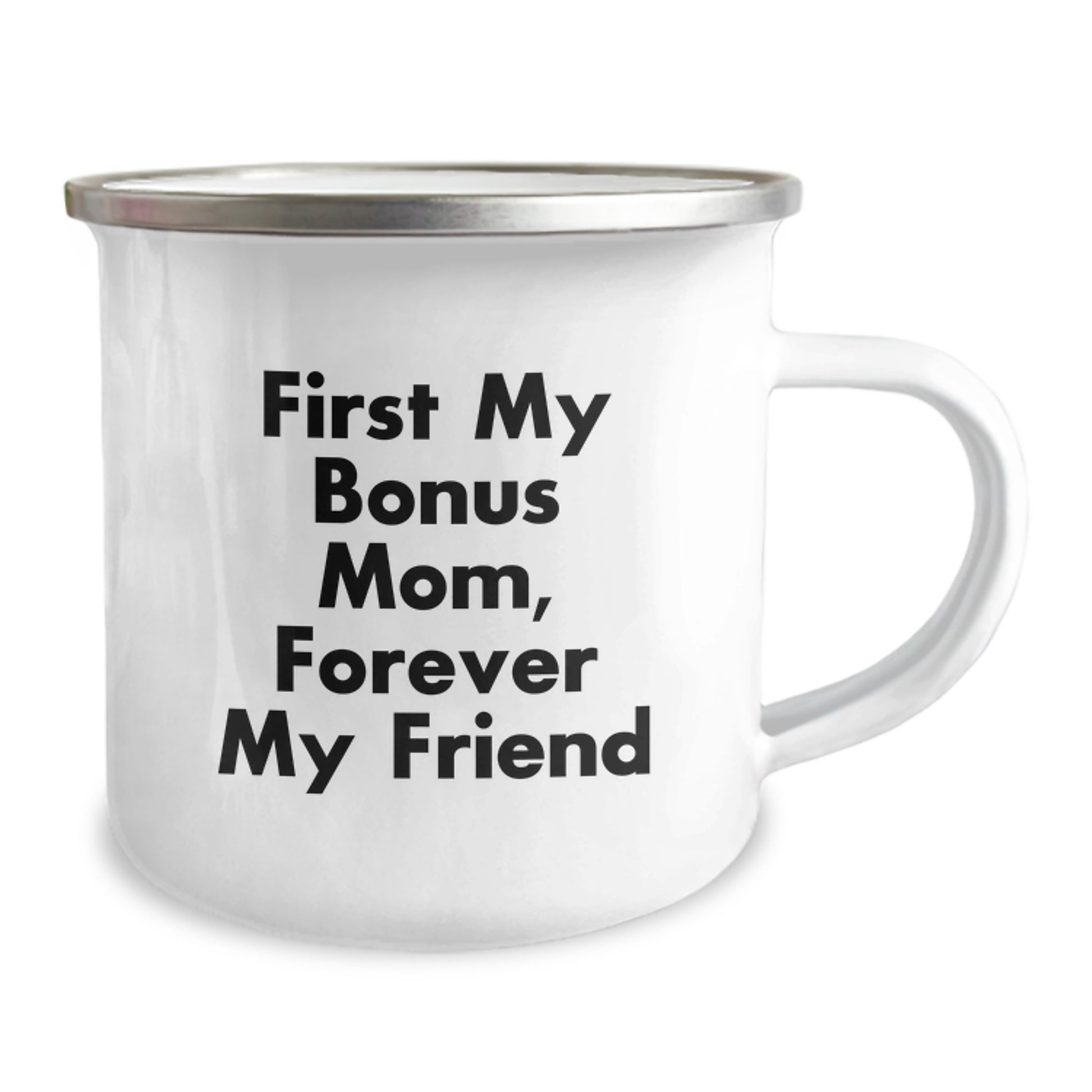 Funny Bonus Mom Gifts from Men to Women - 'First My Bonus Mom, Forever My Friend' Christmas Unique Mug - Image 2