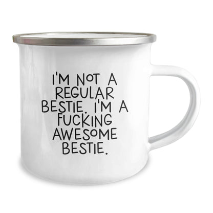 Funny Bestie Camping Mug Gifts from Friends, Unique Christmas Memorable Presents for Bestie, Bestie is F--king Awesome Mug - Image 2