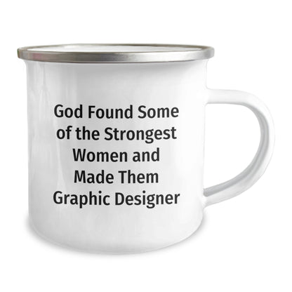 Graphic Designer's Humorous Camping Mug, Funny Quote Gifts for Women, Birthday Unique Gifts from Family - Image 2