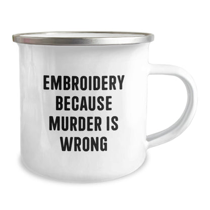 Embroidery Funny Quote Gifts from Family for Embroidery Lovers Camping Mug Christmas Unique Presents - Image 2