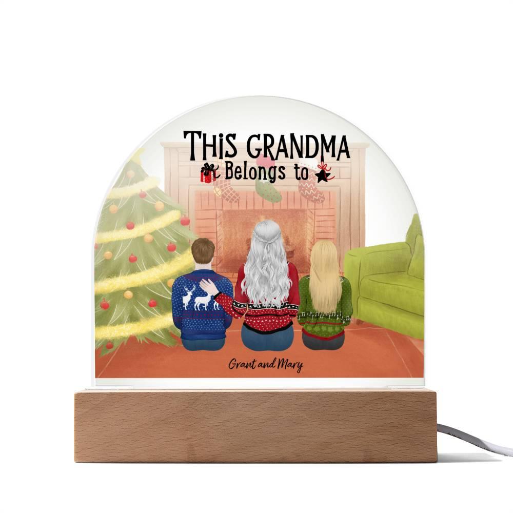 Celebrate Grandma's Love with a Heartfelt Personalized Christmas Gift from Grandkids - Dome-Shaped Acrylic Plaque - Mallard Moon Gift Shop