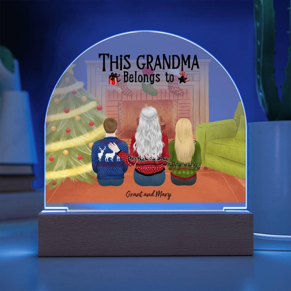 Celebrate Grandma's Love with a Heartfelt Personalized Christmas Gift from Grandkids - Dome-Shaped Acrylic Plaque - Mallard Moon Gift Shop