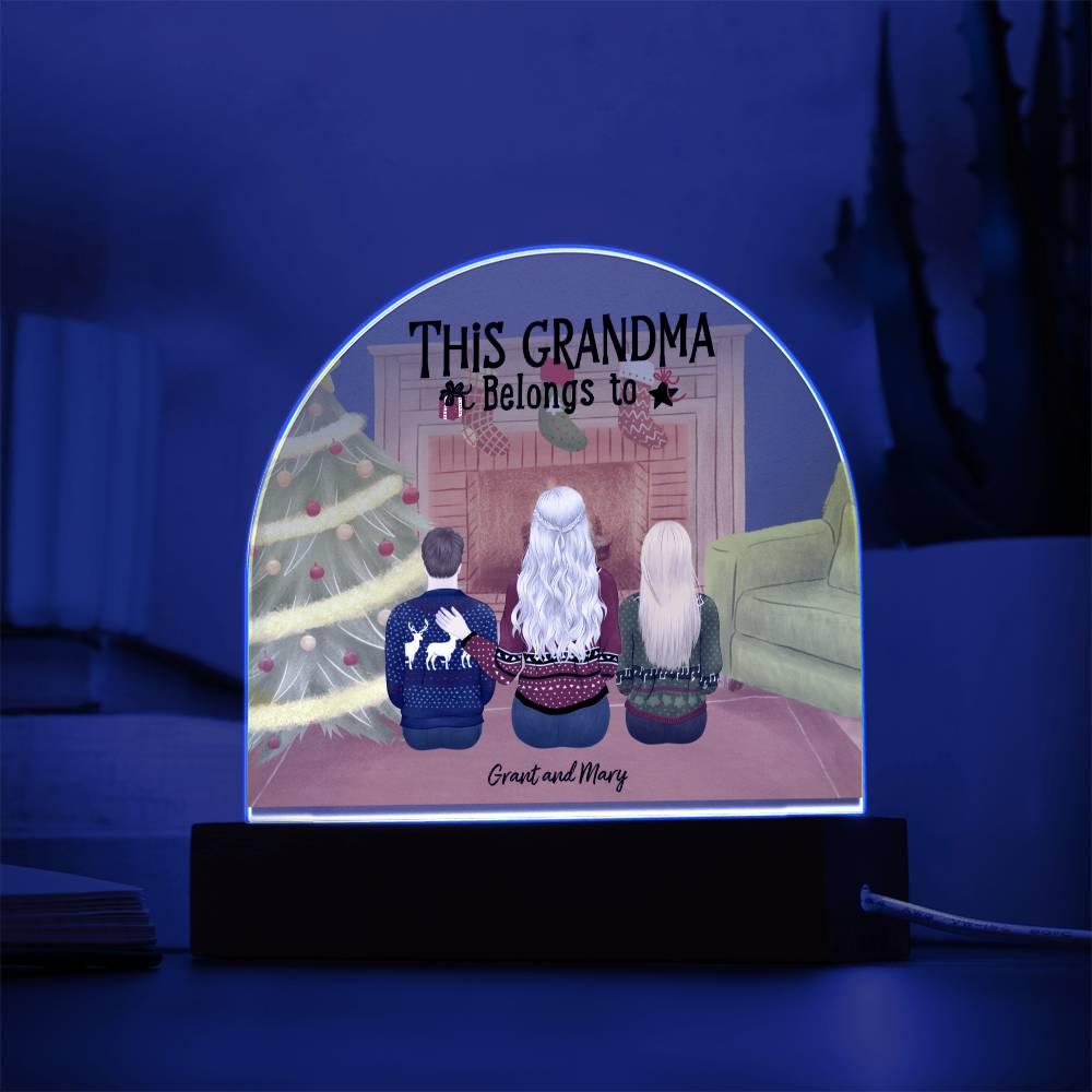 Celebrate Grandma's Love with a Heartfelt Personalized Christmas Gift from Grandkids - Dome-Shaped Acrylic Plaque - Mallard Moon Gift Shop
