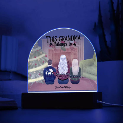 Celebrate Grandma's Love with a Heartfelt Personalized Christmas Gift from Grandkids - Dome-Shaped Acrylic Plaque - Mallard Moon Gift Shop
