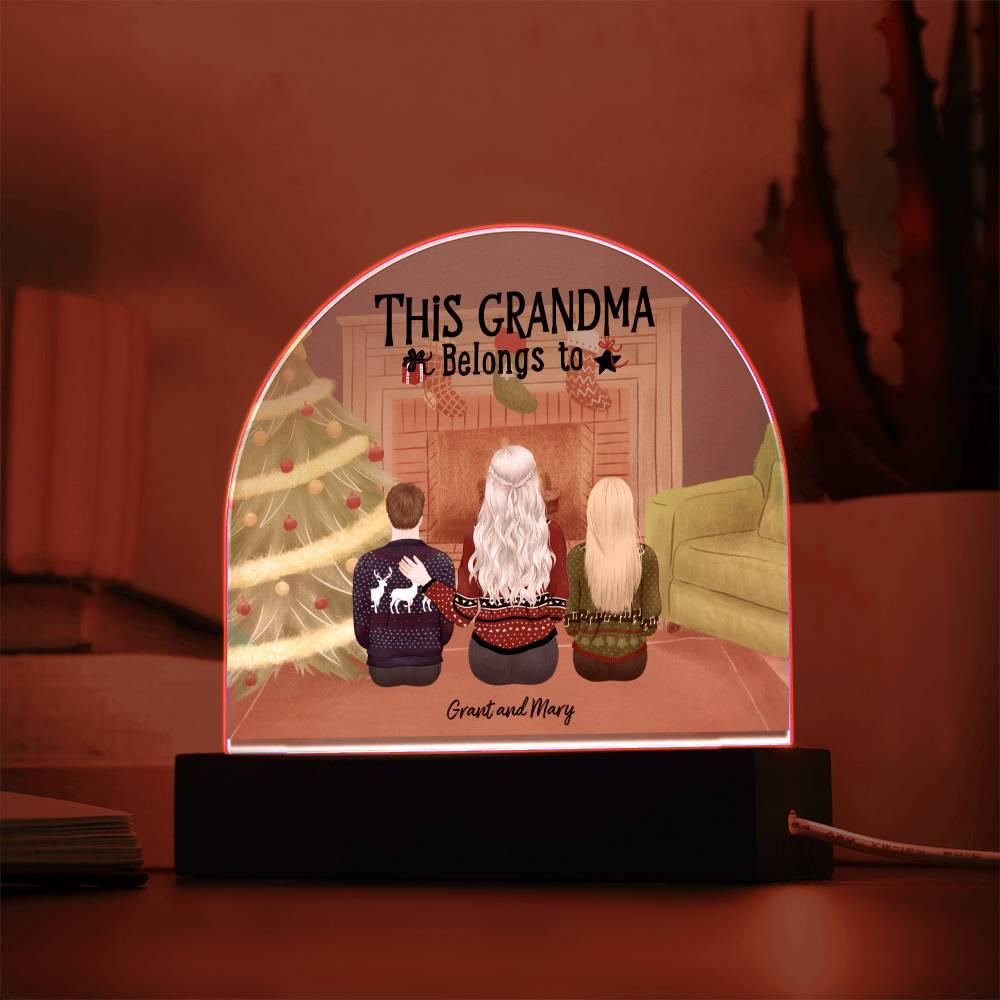 Celebrate Grandma's Love with a Heartfelt Personalized Christmas Gift from Grandkids - Dome-Shaped Acrylic Plaque - Mallard Moon Gift Shop