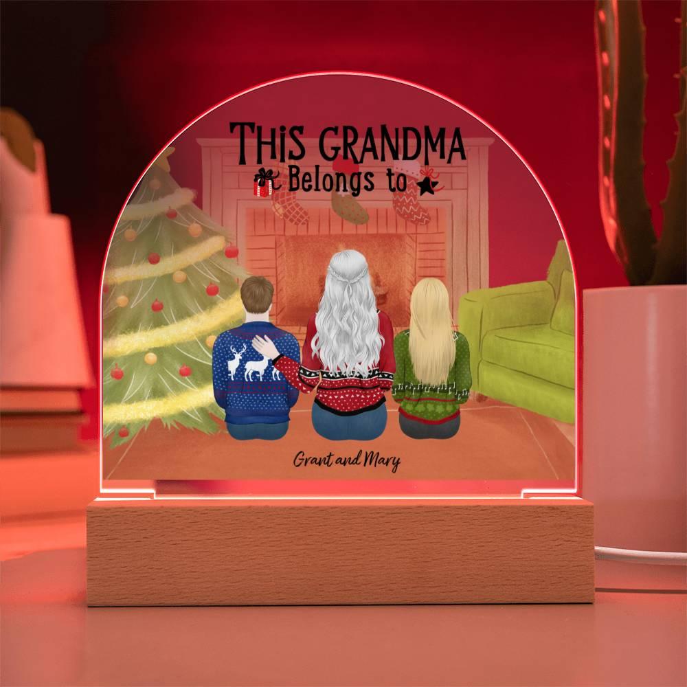 Celebrate Grandma's Love with a Heartfelt Personalized Christmas Gift from Grandkids - Dome-Shaped Acrylic Plaque - Mallard Moon Gift Shop