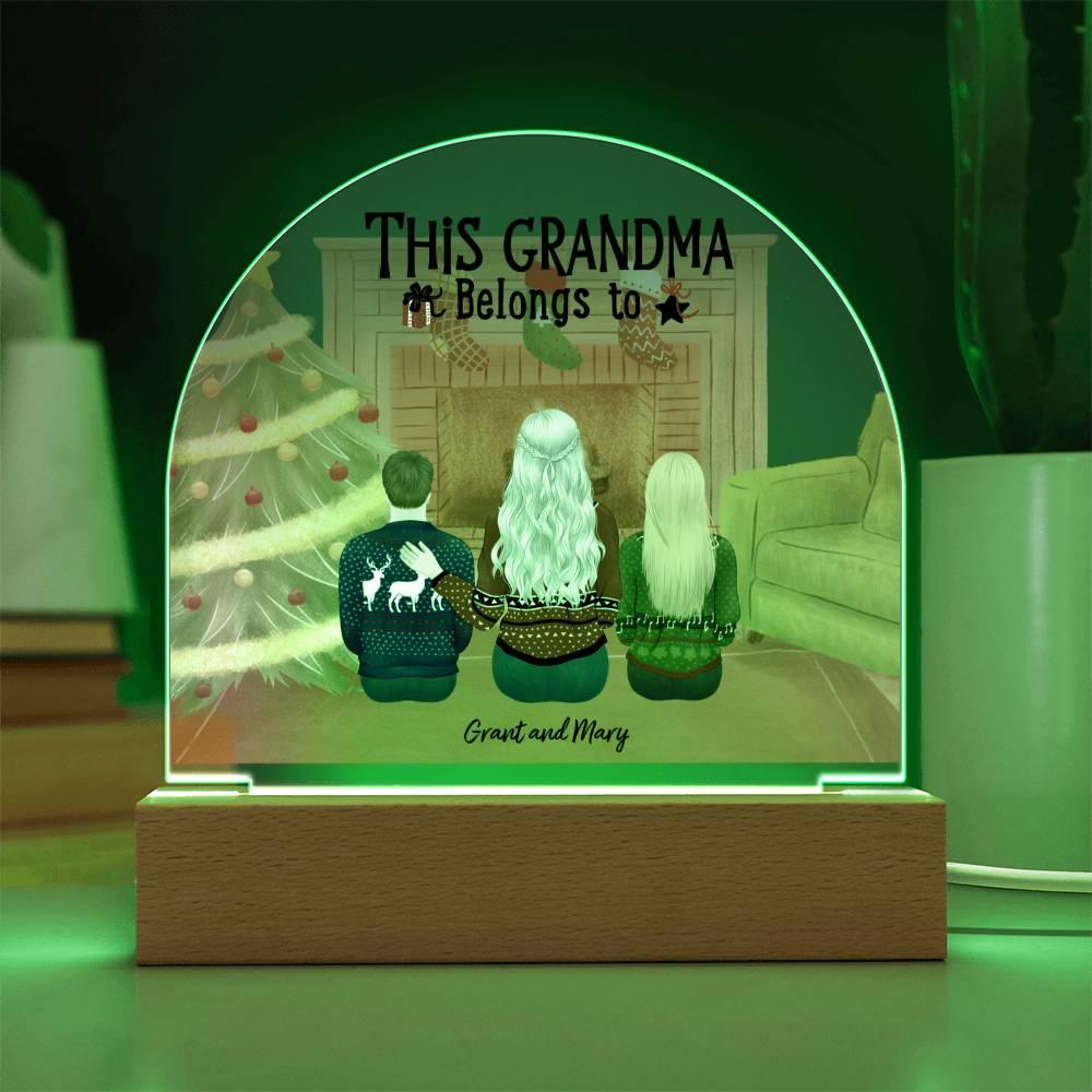 Celebrate Grandma's Love with a Heartfelt Personalized Christmas Gift from Grandkids - Dome-Shaped Acrylic Plaque - Mallard Moon Gift Shop