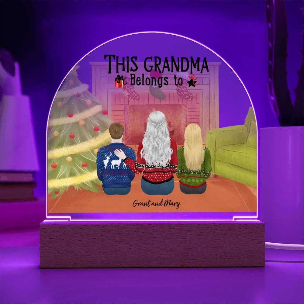 Celebrate Grandma's Love with a Heartfelt Personalized Christmas Gift from Grandkids - Dome-Shaped Acrylic Plaque - Mallard Moon Gift Shop