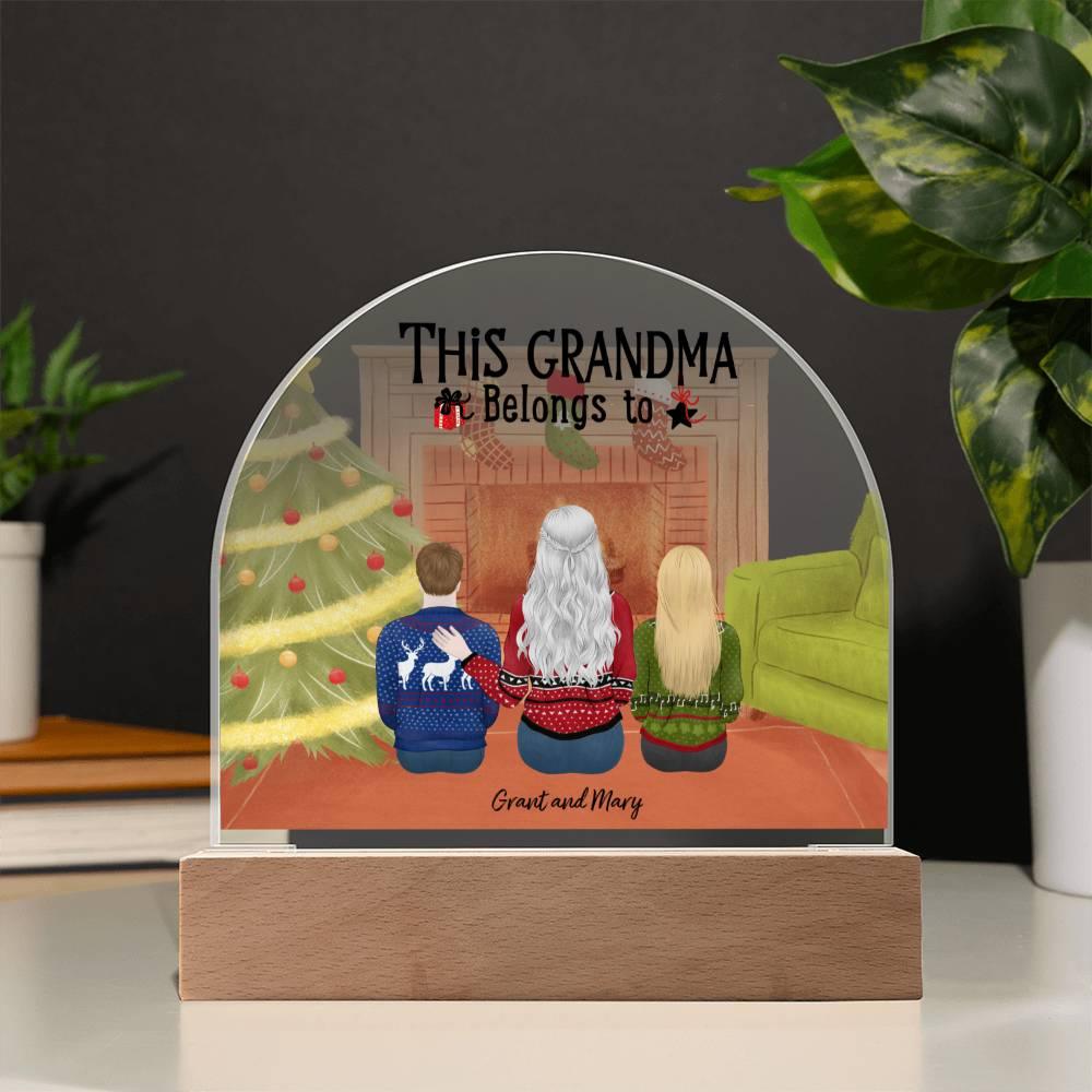Celebrate Grandma's Love with a Heartfelt Personalized Christmas Gift from Grandkids - Dome-Shaped Acrylic Plaque - Mallard Moon Gift Shop