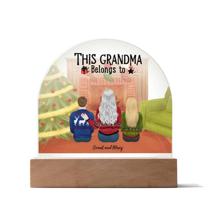 Celebrate Grandma's Love with a Heartfelt Personalized Christmas Gift from Grandkids - Dome-Shaped Acrylic Plaque - Mallard Moon Gift Shop