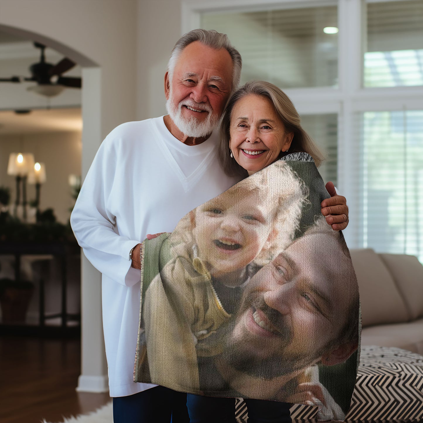 Gift for Dad, Mom, Grandparents - Personalized Photo Upload Heirloom Blanket - Mallard Moon Gift Shop