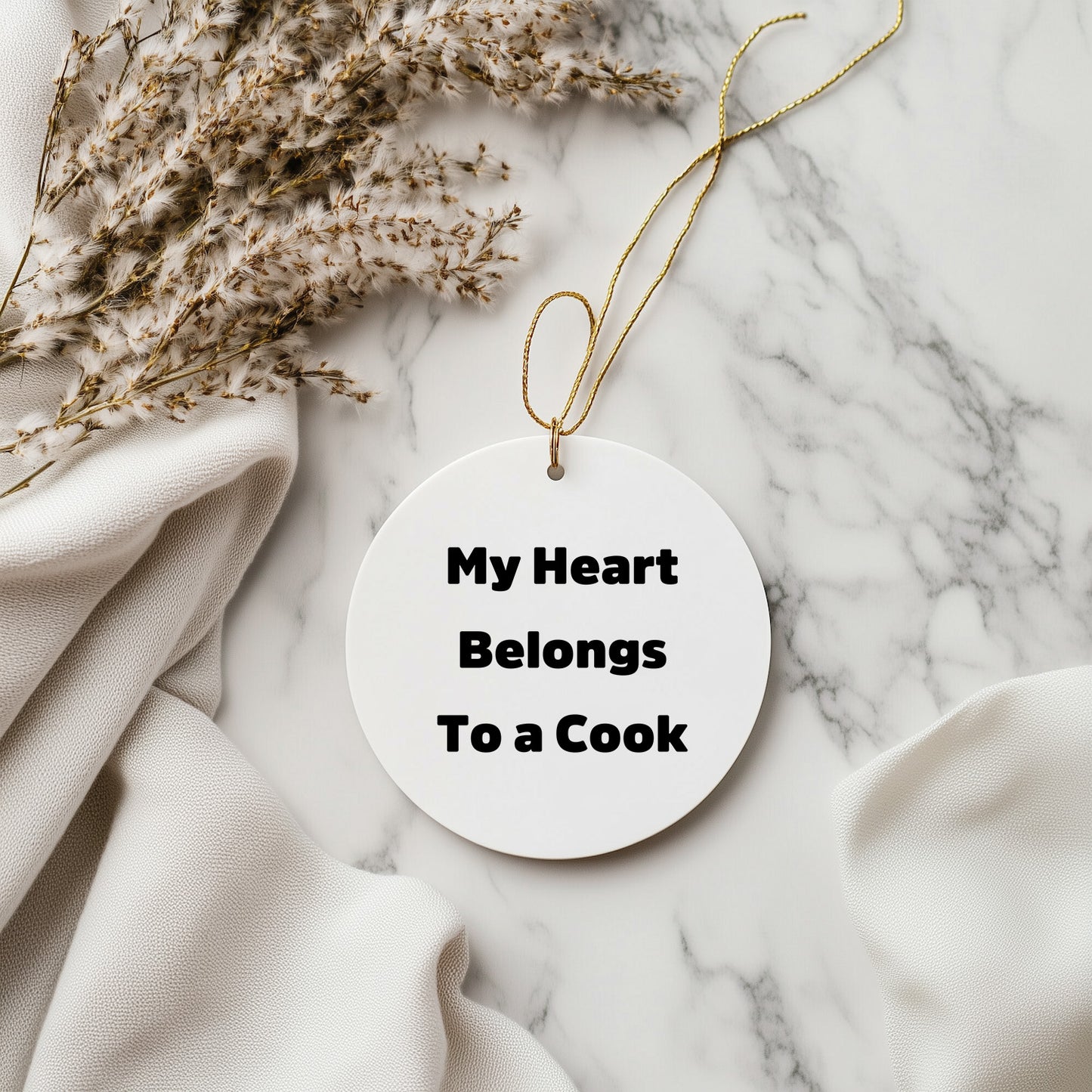 My Heart Belongs To A Cook Circle Ornament Gifts from Family for Christmas