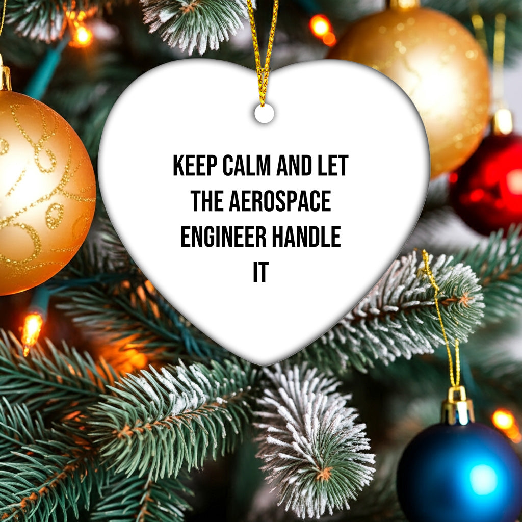Aerospace Engineer Gifts from Friends - Keep Calm And Let The Aerospace Engineer Handle It - Heart Ornament for Christmas