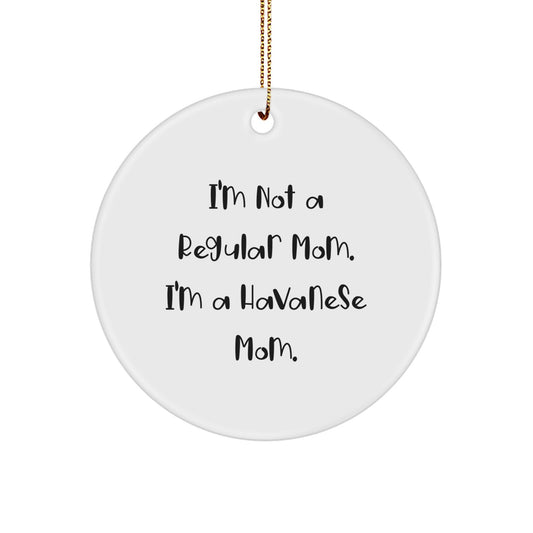 Funny Havanese Dog Gifts for Mom from Family - Christmas Unique Circle Ornament - Image 1