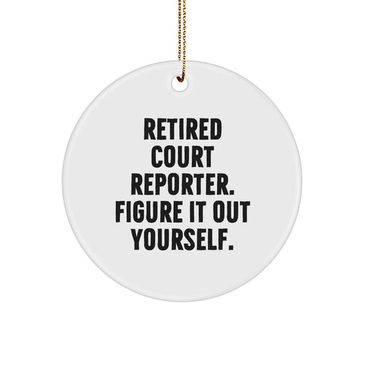 Funny Court Reporter Gifts from Friends for Court Reporters, Court Reporter Circle Ornament, Christmas Unique Gifts for Men or Women - Image 1