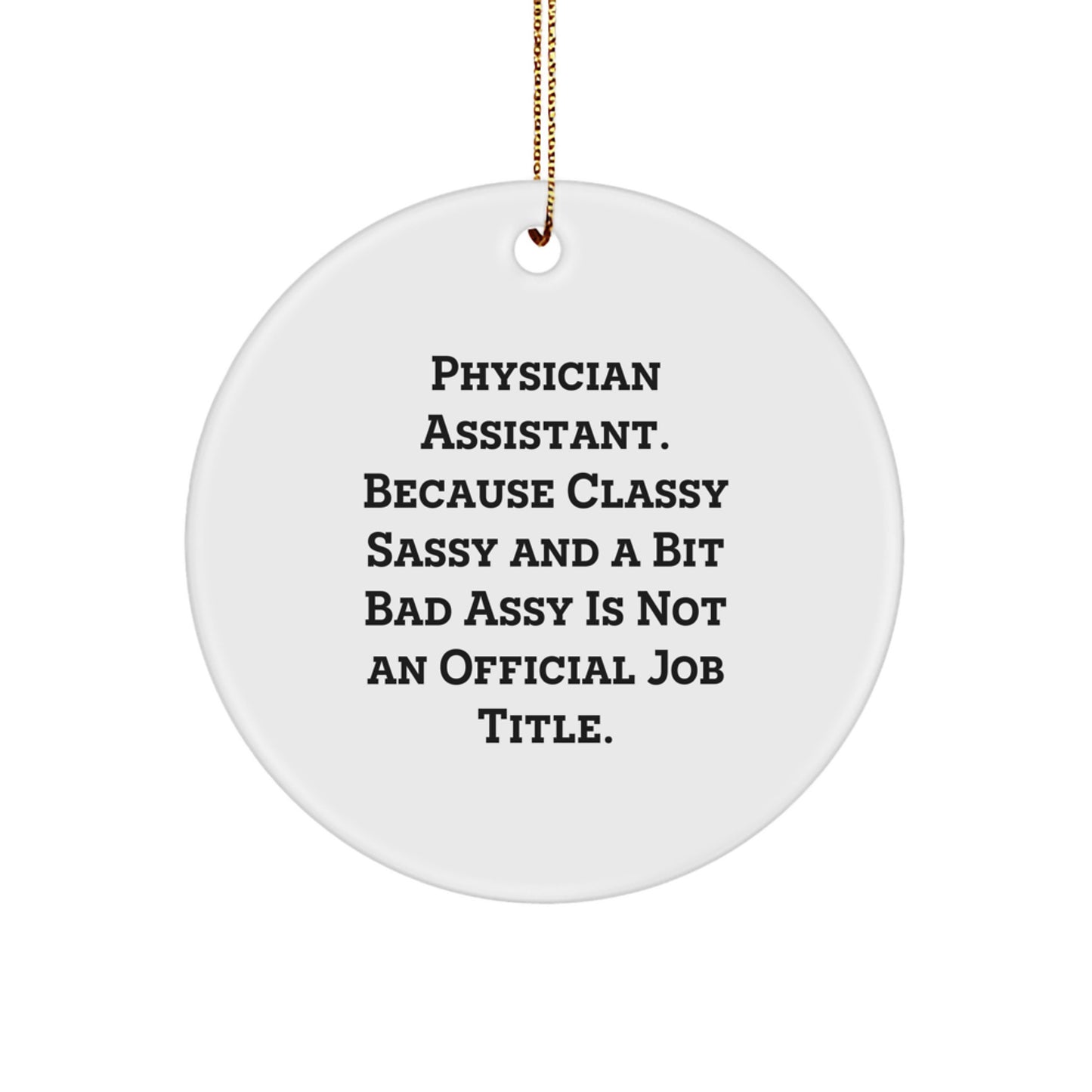 Funny Physician Assistant Gifts for Her - Cute Circle Ornament with Inspirational Quote, Ideal Gifts from Friends to Family Members, Unique Christmas Decorations - Image 1
