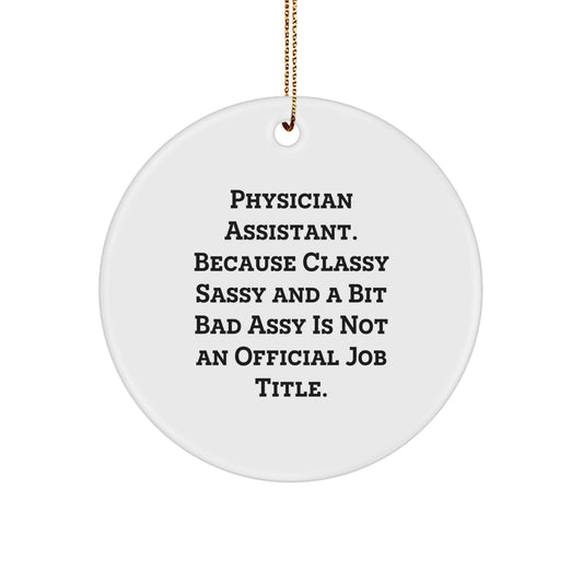 Funny Physician Assistant Gifts for Her - Cute Circle Ornament with Inspirational Quote, Ideal Gifts from Friends to Family Members, Unique Christmas Decorations - Image 1
