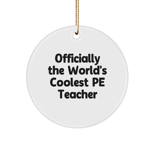 Funny PE Teacher Gifts from Men, Gifts for PE Teacher, Officially The World's Coolest PE Teacher Christmas Unique - Image 1
