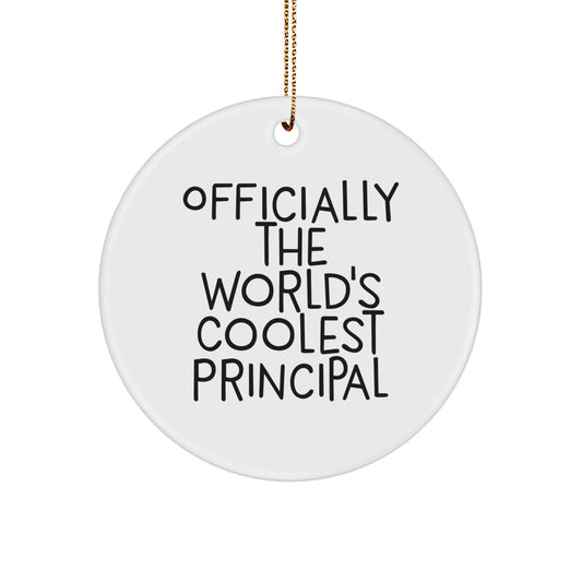 Funny Principal Circle Ornament Gifts from Men, Women, or Friends for Principal, Christmas Unique Gifts - Image 1