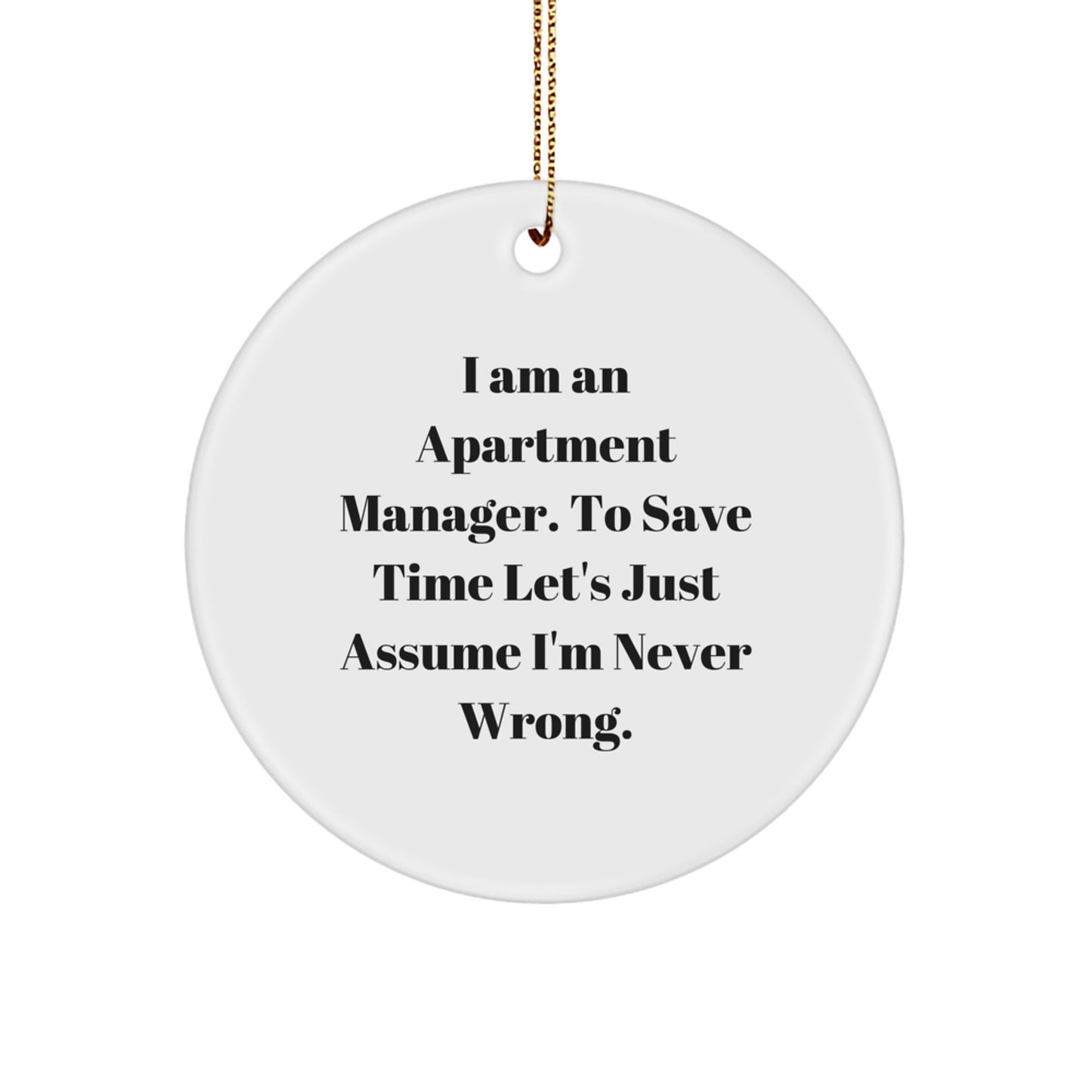 Funny Apartment Manager Gifts from Friends for Men - Circle Ornament - Image 1