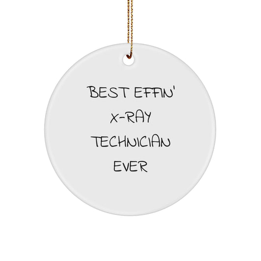 Funny X-Ray Technician Gifts for Christmas Unique Circle Ornament from Friends to Family - Image 1
