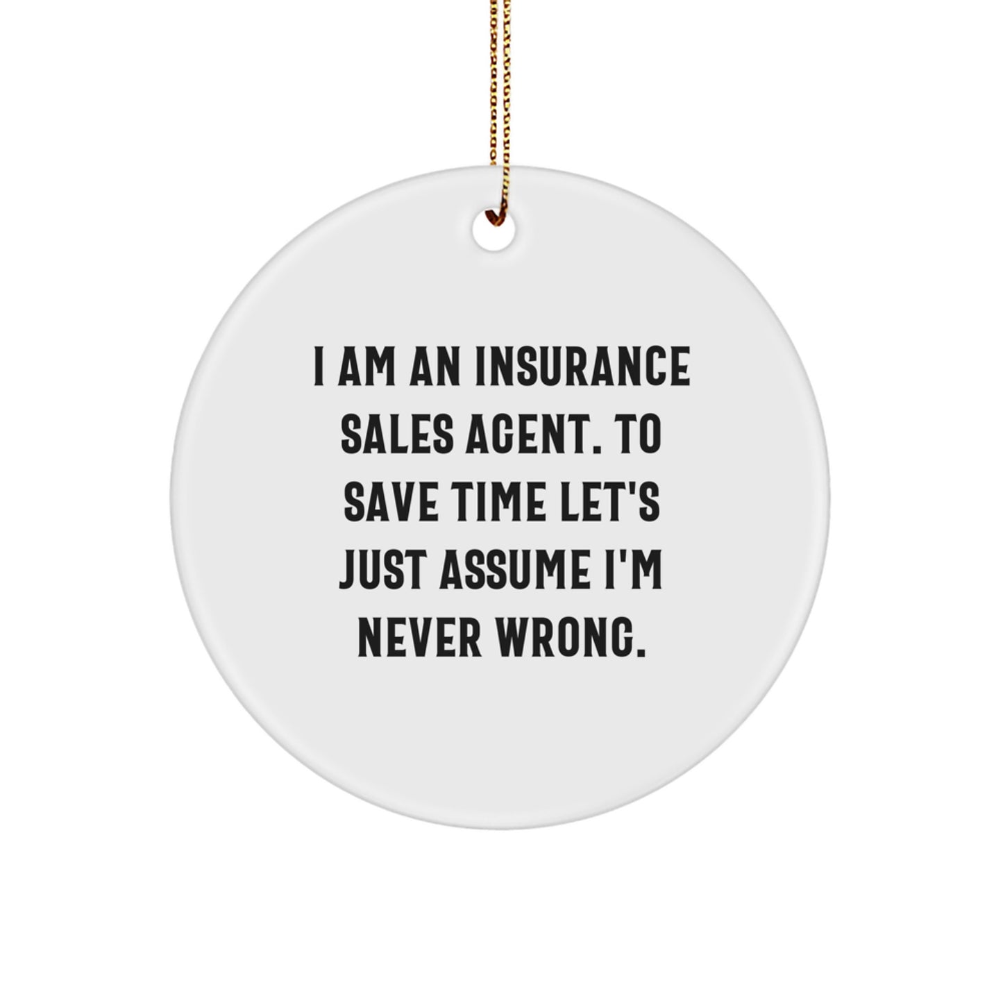Funny Insurance Sales Agent Gifts from Friends, Gifts for Insurance Sales Agent Men, Christmas Unique Ornaments for Home Office Desk - Image 1