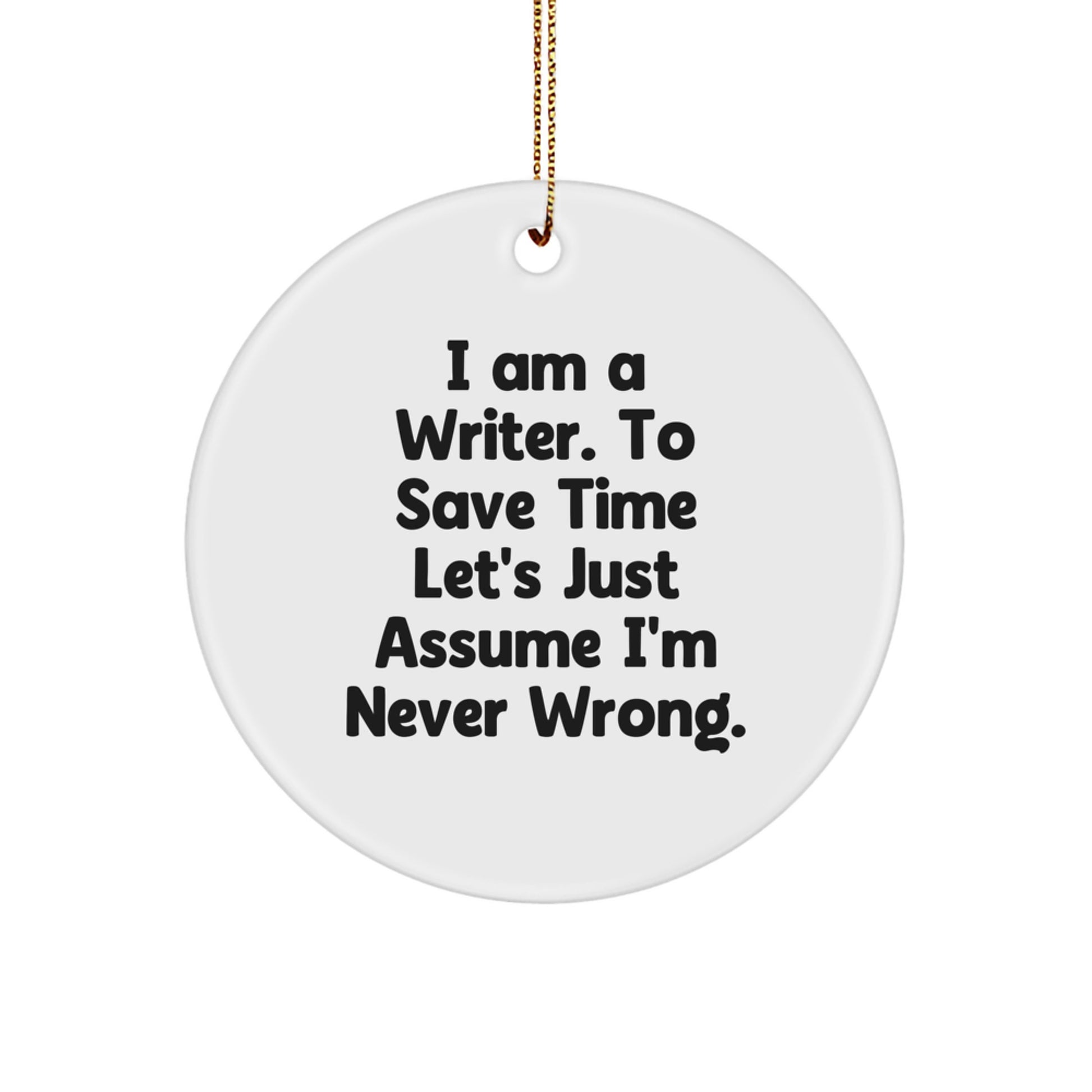 Funny Writer Circle Ornament Gifts for Writers, Christmas Unique Gifts from Friends, Coworkers, Family - Image 1