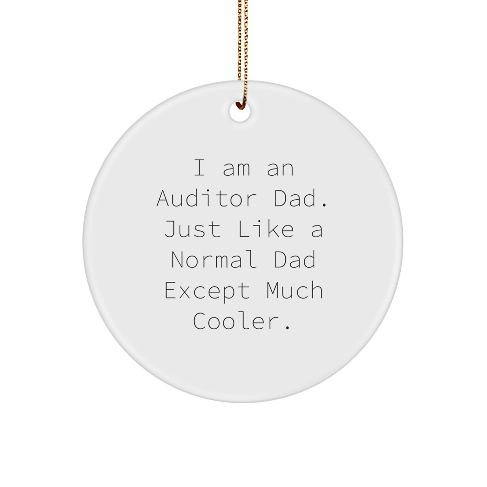 Funny Auditor Dad Gifts for Auditor Men Christmas Unique Circle Ornament, Gifts from Dad for Auditor Friends Family - Image 1