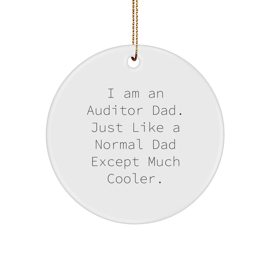 Funny Auditor Dad Gifts for Auditor Men Christmas Unique Circle Ornament, Gifts from Dad for Auditor Friends Family - Image 1