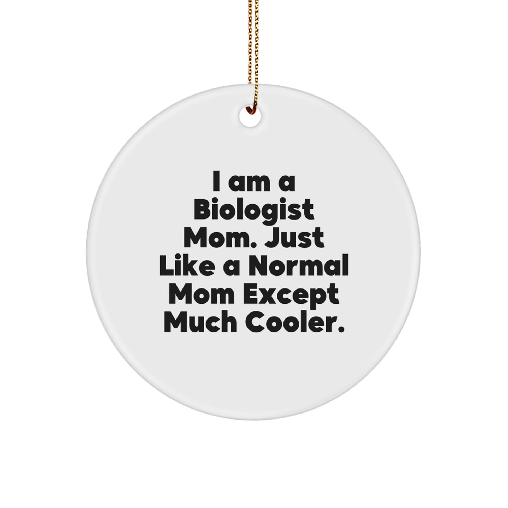 Unique Biologist Mom Gifts from Family for Christmas - Funny Circle Ornament for Her Office Desk - Image 1