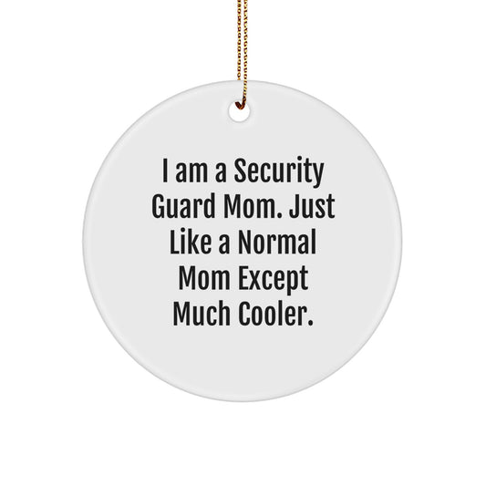 Funny Security Guard Mom Christmas Circle Ornament Gifts for Security Guard Men Women - Image 1