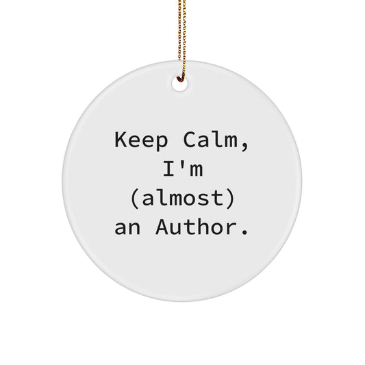 Funny Author Circle Ornament Gifts from Friends for Author Men at Christmas - Image 1