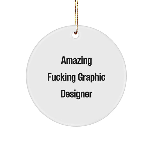 Funny Gift for Graphic Designer, Circle Ornament, Unique Christmas Unique Gifts from Friends - Image 1