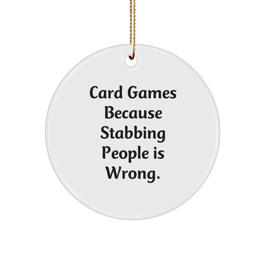 Funny Card Games Gifts for Men or Friends, Circle Ornament, Christmas Unique Decorations, Gifts from Friends, Family, Coworkers - Image 1