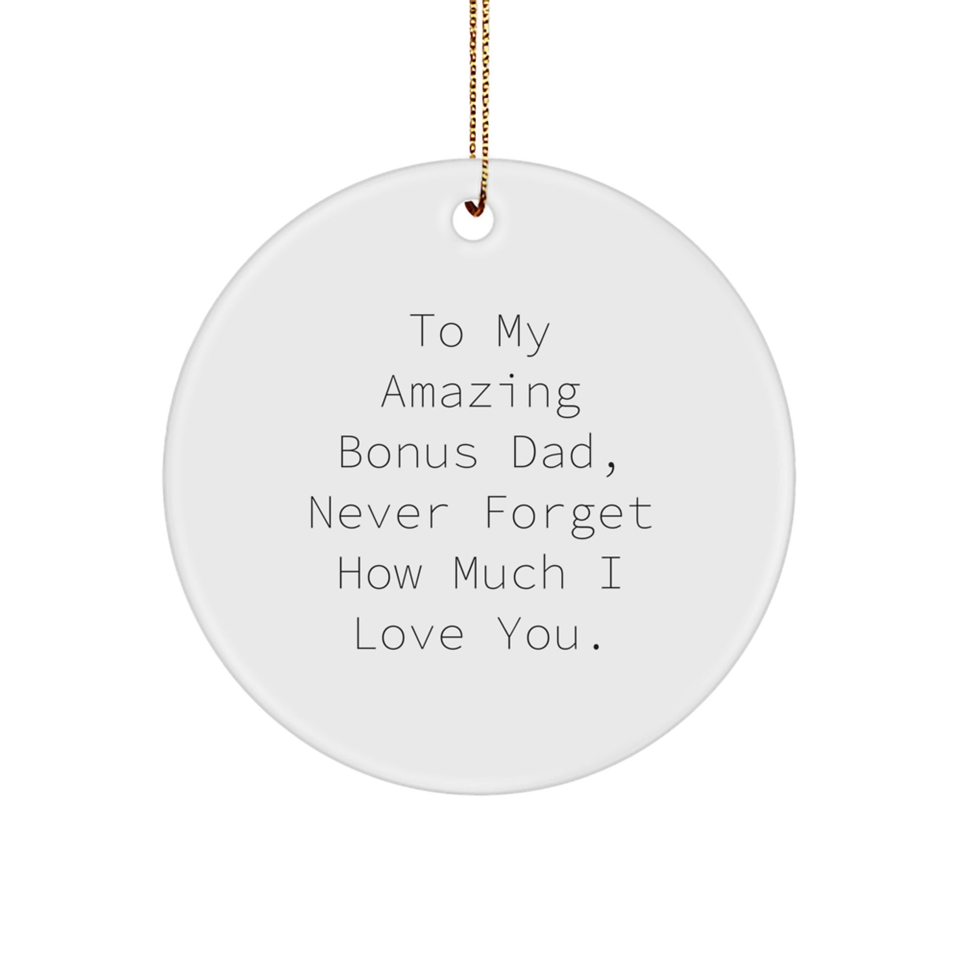 Funny Bonus Dad Circle Ornaments, Gifts from Family, Unique Christmas Unique Gifts for Bonus Dad, To My Amazing Bonus Dad, Never Forget How Much I Love You. - Image 1
