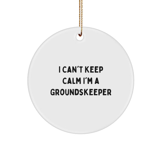 Funny groundskeeper Gifts from Friends and Family - I Can't Keep Calm I'm A groundskeeper Christmas Ornament - Image 1