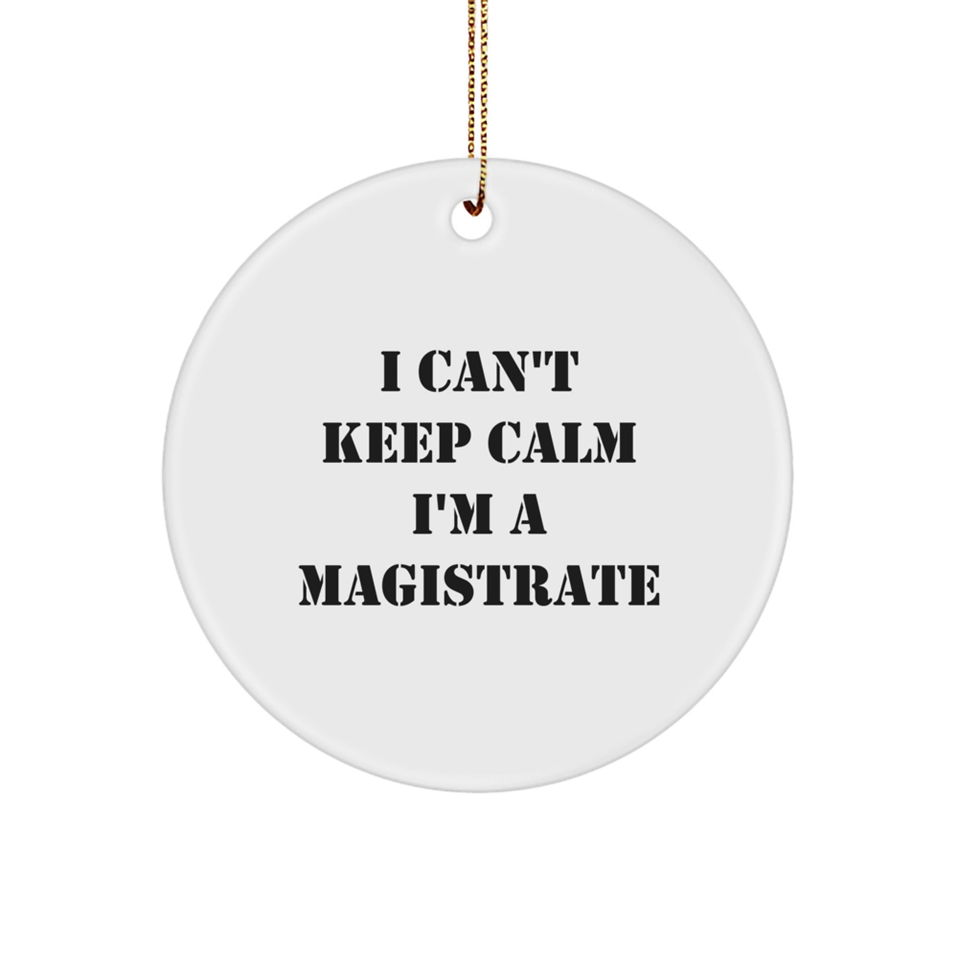 Magistrate Circle Ornament Gifts from Friends and Family for Christmas, Funny 'I'm A Magistrate' Quote, Circle Ornament - Image 1