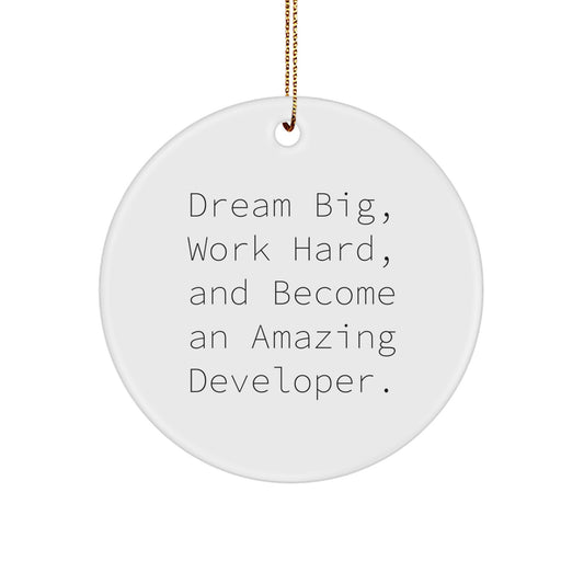 Developer Circle Ornament Funny Quote Gifts from Men to Friends or Coworkers for Christmas Unique - Image 1