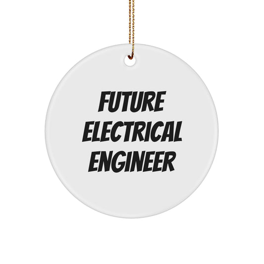 Funny Electrical Engineer Gifts for Him from Friends, Circle Ornament, 'Future Electrical Engineer' Quote, Christmas Unique Gifts for Men, Colleagues - Image 1