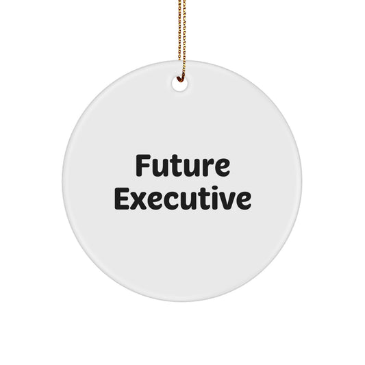 Funny Executive Gifts, Future Executive Christmas Circle Ornament, Gifts for Office Men Friends Coworkers - Image 1