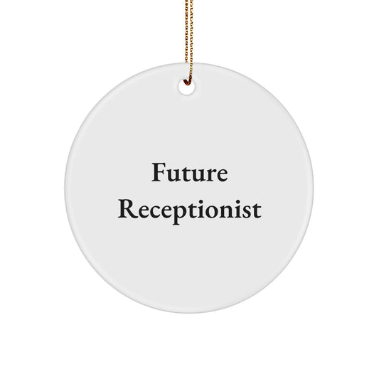 Funny Future Receptionist Circle Ornament, Gifts from Coworkers to Receptionist, Christmas Unique Gifts for Receptionists - Image 1