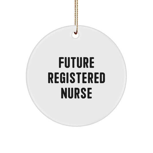 Funny Quote Registered Nurse Gifts for Future Nurses Circle Ornament, Gifts from Friends, Unique Christmas Decorations, White, Circle Shaped - Image 1