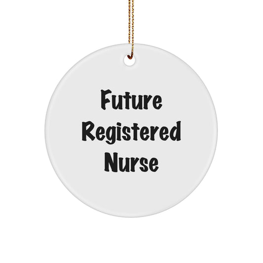Funny Future Registered Nurse Gifts from Men, Women, Friends, Coworkers, Family - Christmas Unique Circle Ornament for Registered Nurse Friends - Image 1