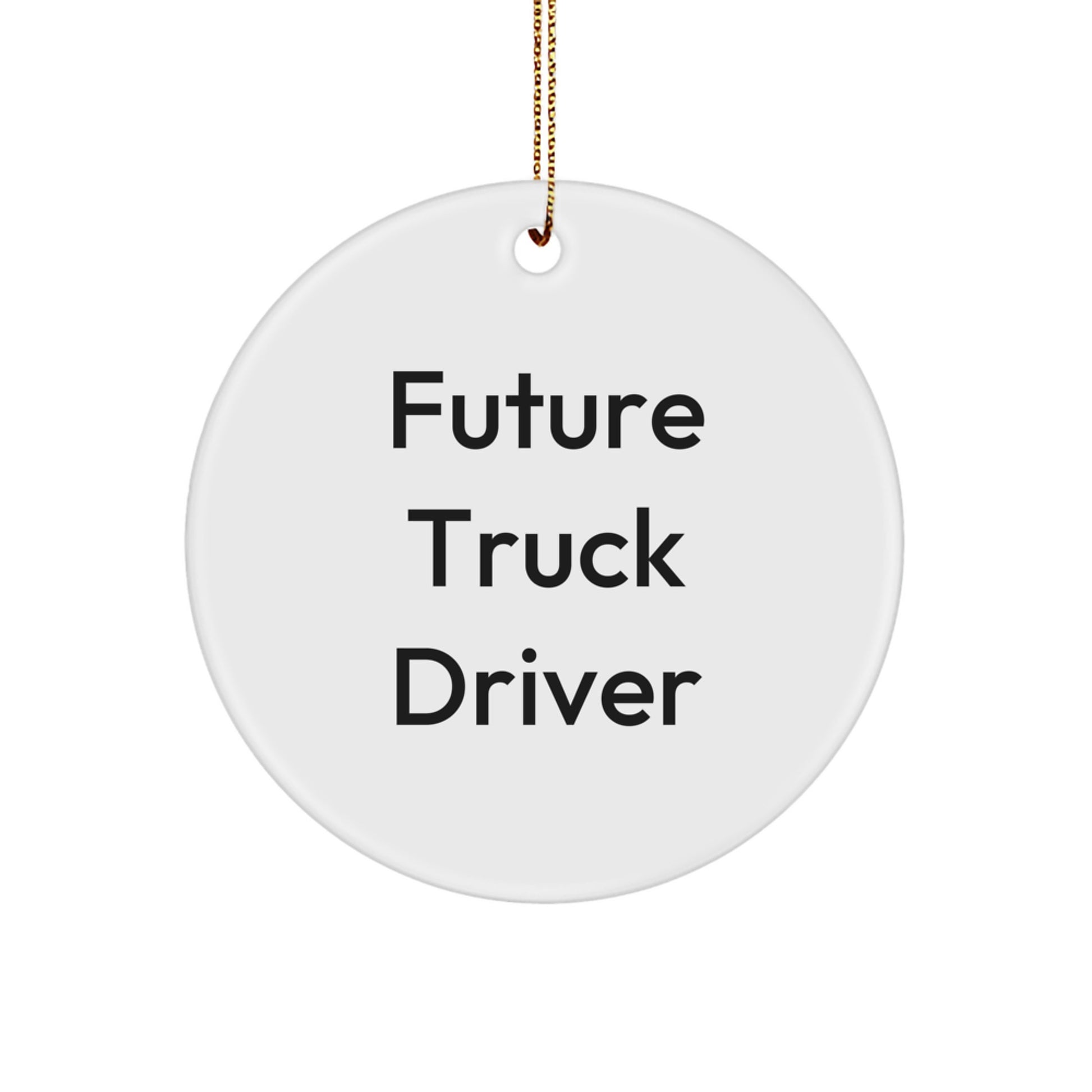 Funny Future Truck Driver Gifts for Men, Circle Ornament, Christmas Unique Ornaments for Friends, Coworkers, Family from Men - Image 1