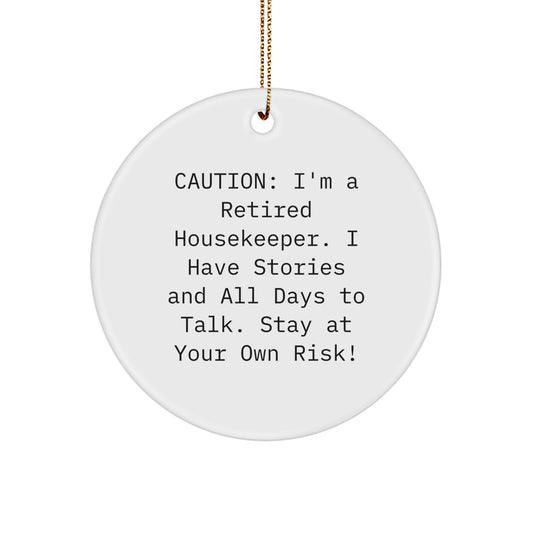 Funny Housekeeper Christmas Circle Ornament Gifts from Friends and Family for Housekeeper - Image 1