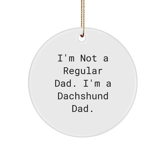 Dachshund Dog Dad Gifts from Men to Family - Funny Circle Ornament for Christmas Unique - Image 1
