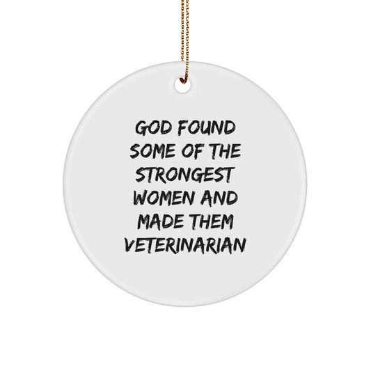 Funny Veterinarian Gifts from Women, Inspirational Circle Ornament for Christmas Unique Presents - Image 1