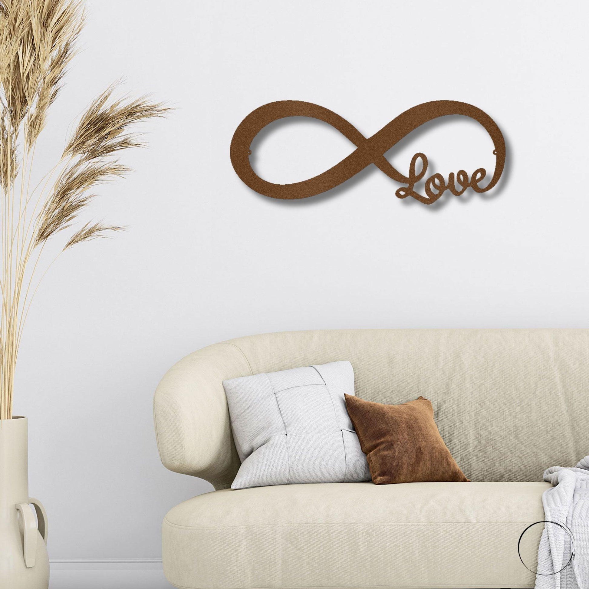 Infinite Love Steel Wall Sign Metal Art Valentine Wedding Anniversary Gift - Mallard Moon Gift Shop