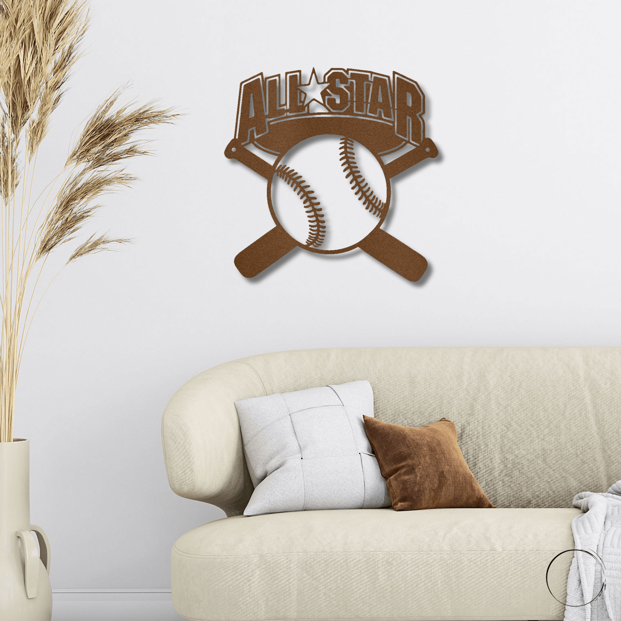 Baseball All Star Metal Art Wall Sign - Mallard Moon Gift Shop